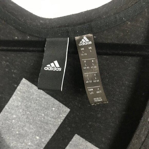 ADIDAS Black Marbled T-Shirt Size L - Picture 3 of 6